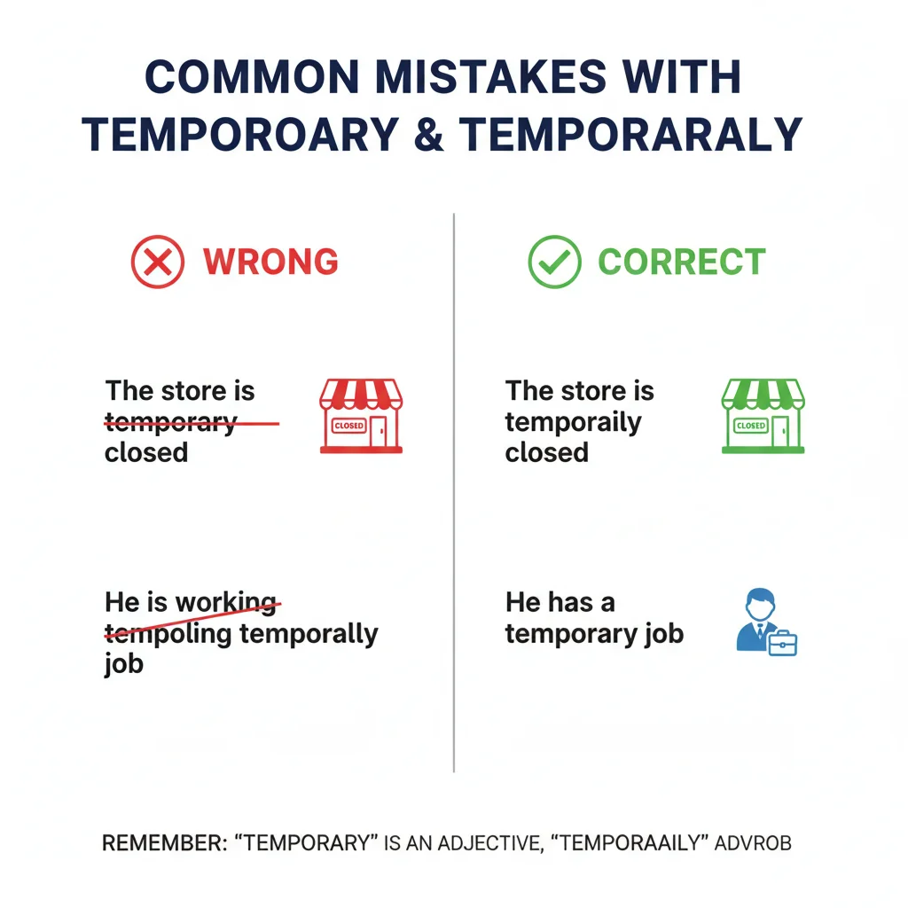 temporarily or temporary