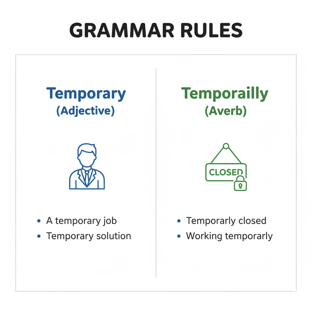 temporarily or temporary