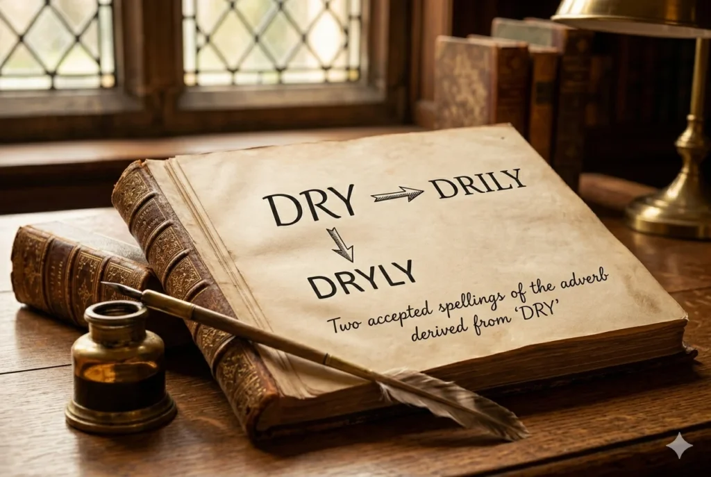 drily or dryly