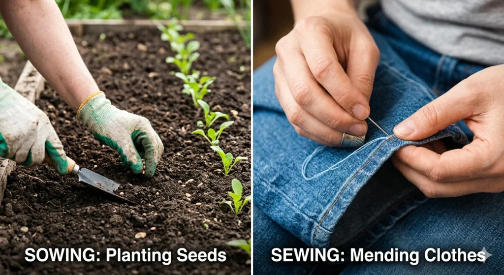 sowed or sewed
