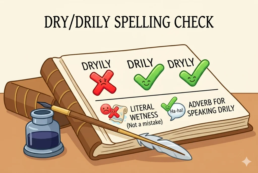 drily or dryly