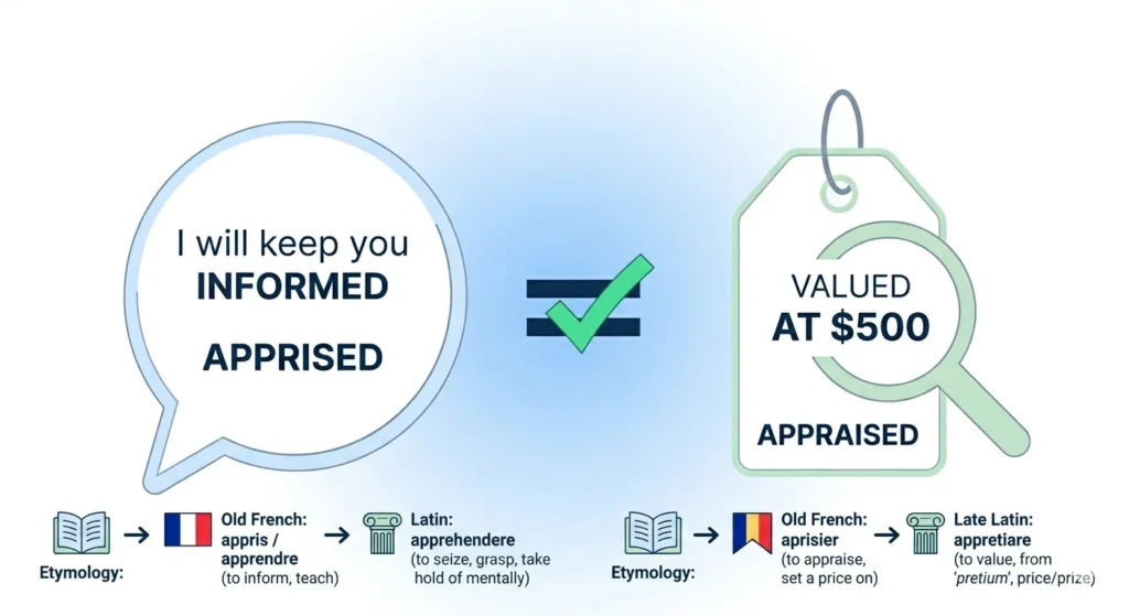 apprised or appraised