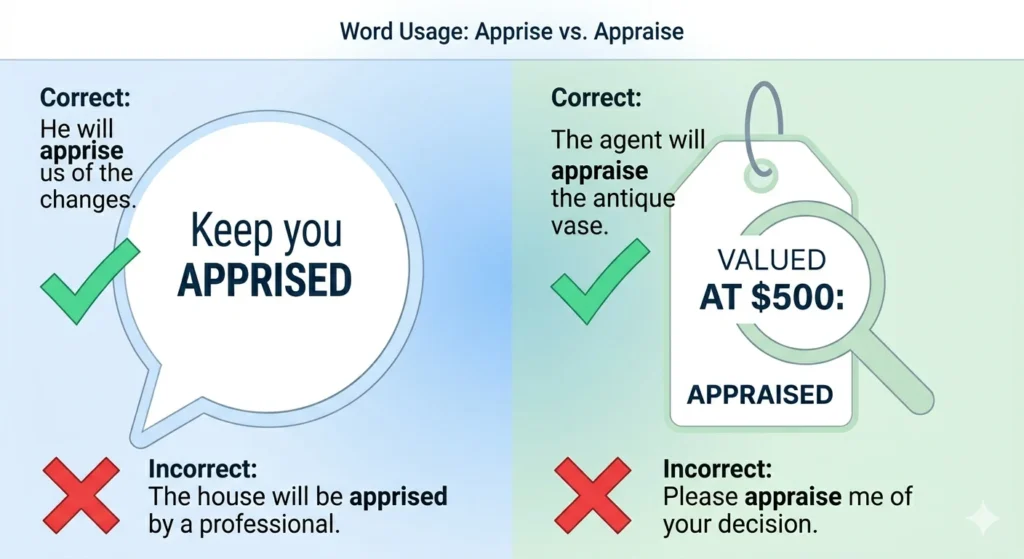 apprised or appraised
