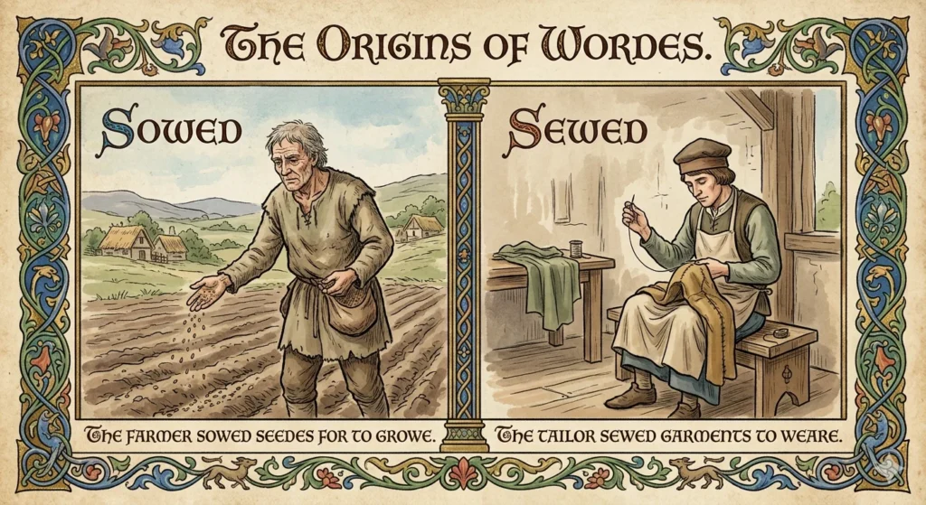 sowed or sewed