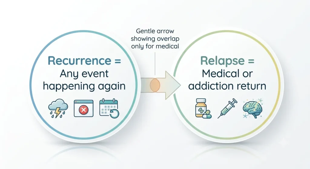 reoccurrence or recurrence