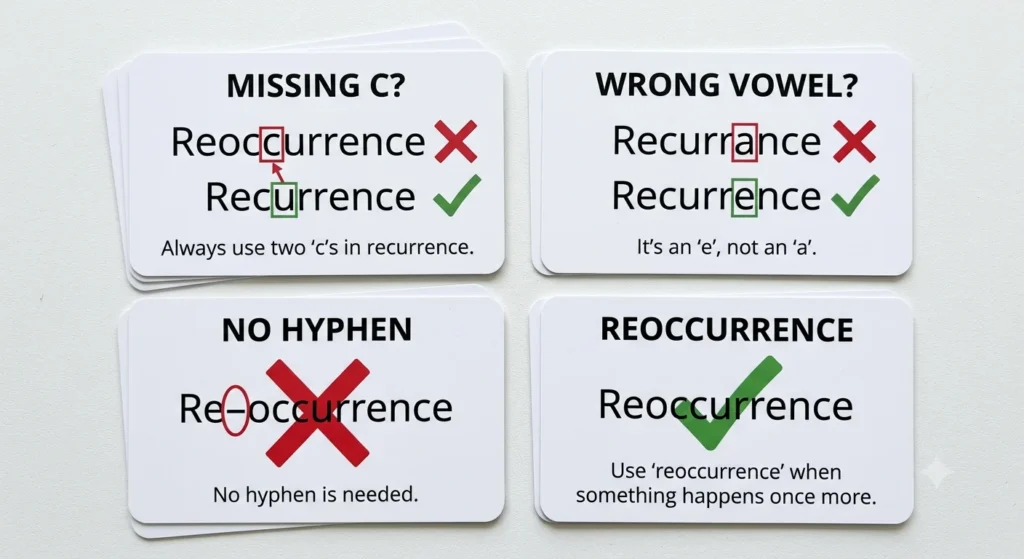 reoccurrence or recurrence