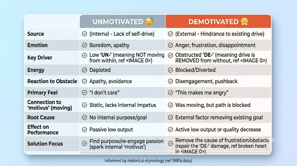unmotivated or demotivated