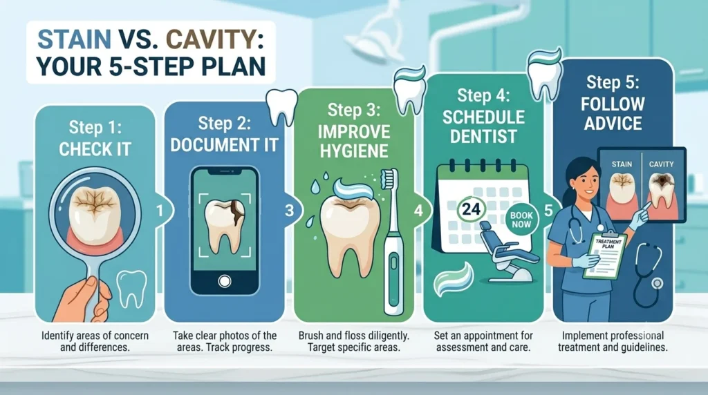 stain or cavity 