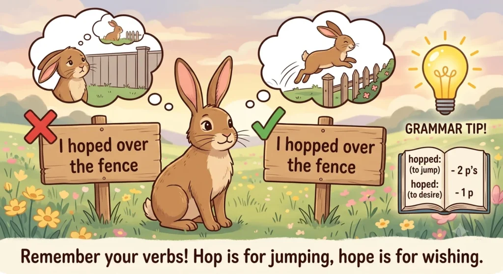 hopped or hoped