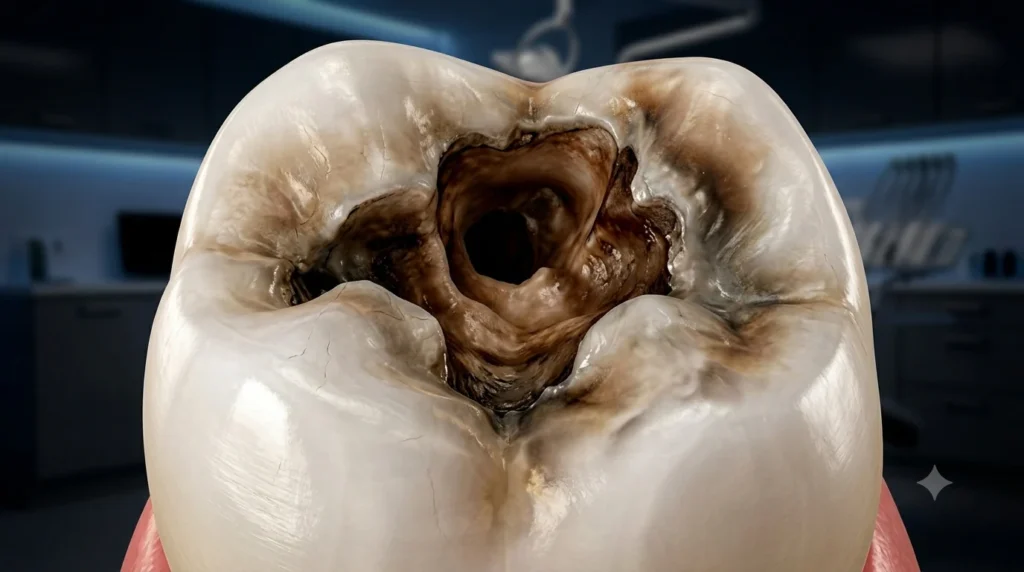 stain or cavity
