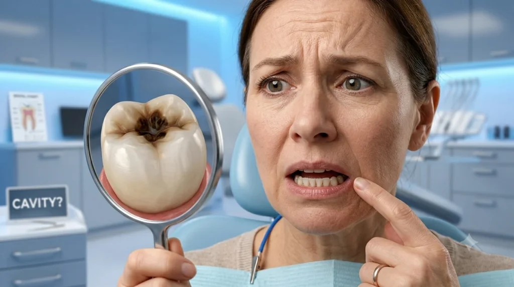 stain or cavity