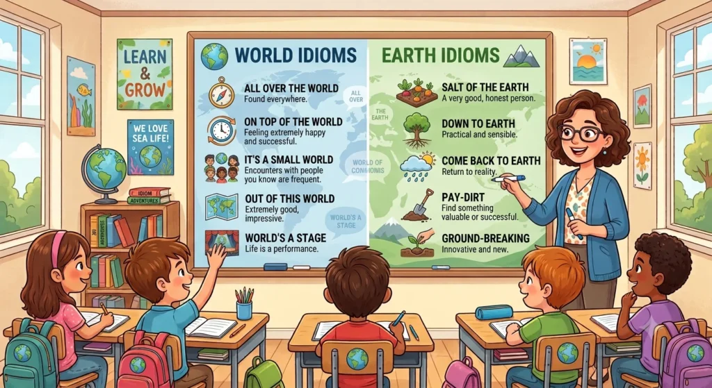 idioms with world