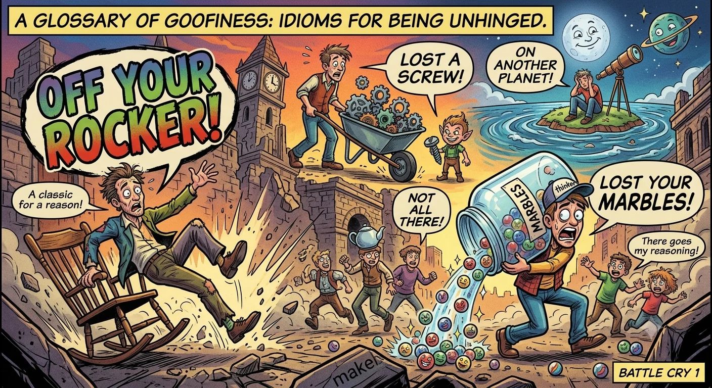 idioms for crazy person